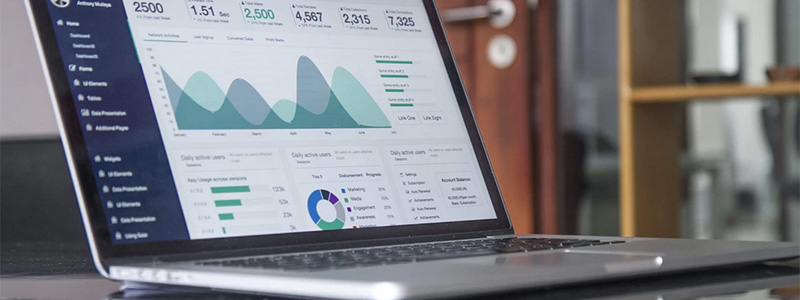 notebook computer with data dashboard